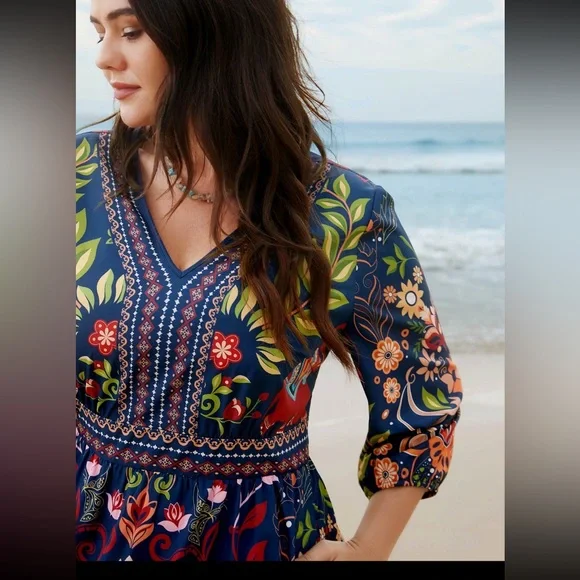 BloomChic - Colorful Boho Dress with Pockets
Midi Dress- 14/16 -like new - Picture 8 of 8